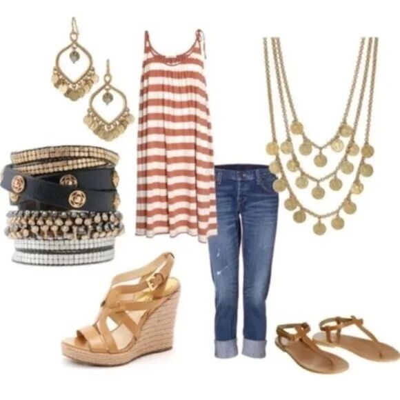 stella & dot ~ rioβcoin triple strand layered necklace ~ vintage retired - Picture 5 of 11